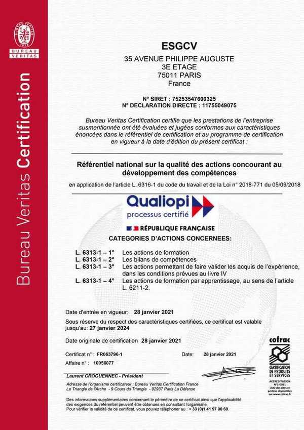 Certification qualiopi Certification qualiopi